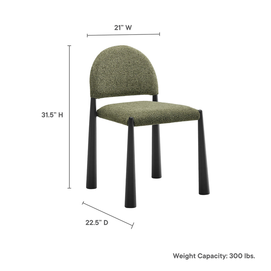 Magnus Upholstered Fabric Dining Side Chair in Black Leaf