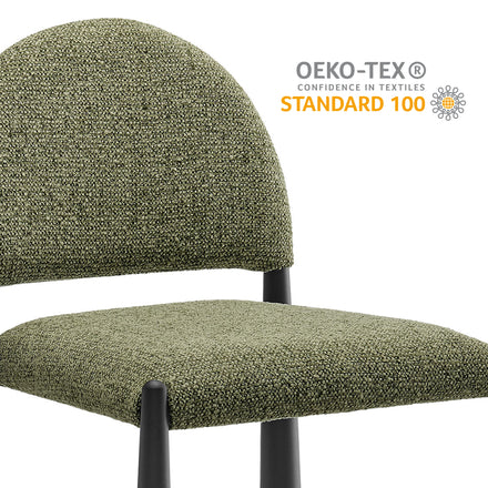 Hayley Upholstered Fabric Dining Side Chair in Black Leaf