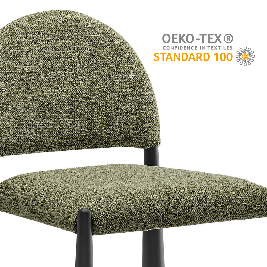 Magnus Upholstered Fabric Dining Side Chair in Black Leaf