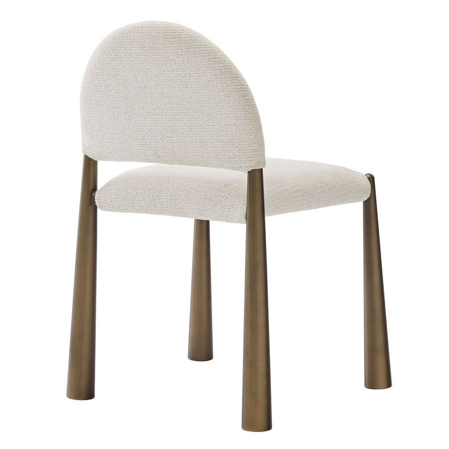 Magnus Upholstered Fabric Dining Side Chair in Brass Cream