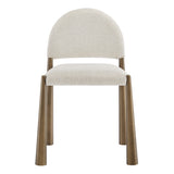 Magnus Upholstered Fabric Dining Side Chair in Brass Cream