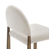 Magnus Upholstered Fabric Dining Side Chair in Brass Cream