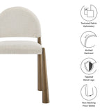 Magnus Upholstered Fabric Dining Side Chair in Brass Cream