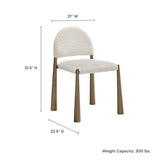 Magnus Upholstered Fabric Dining Side Chair in Brass Cream