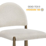 Magnus Upholstered Fabric Dining Side Chair in Brass Cream