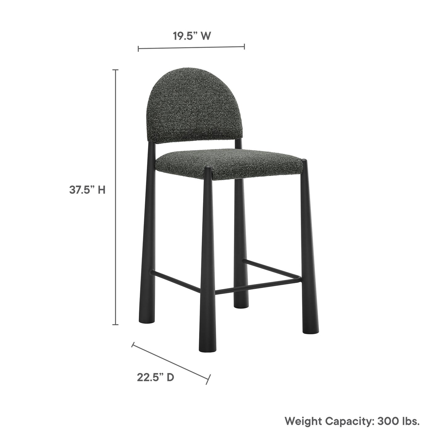 Hayley Upholstered Fabric Counter Stool by Furniture For America