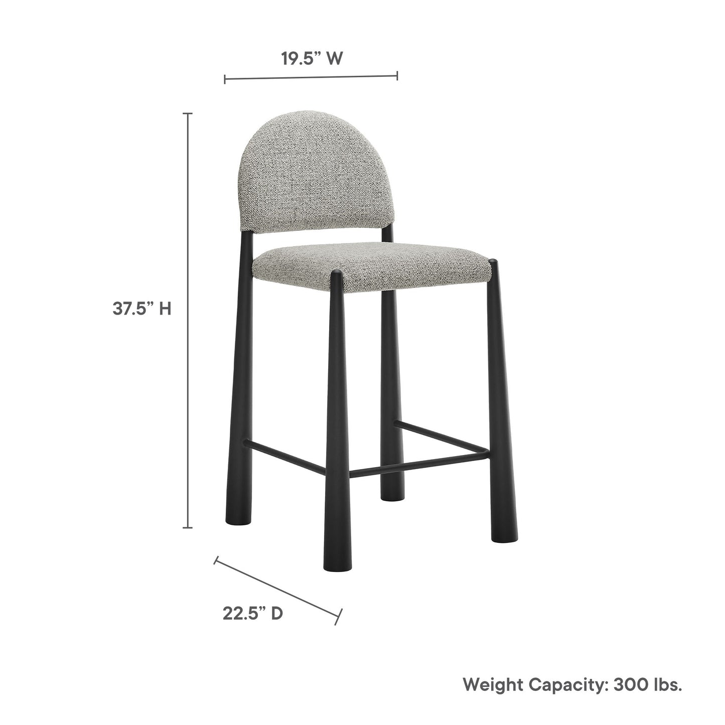 Hayley Upholstered Fabric Counter Stool by Furniture For America