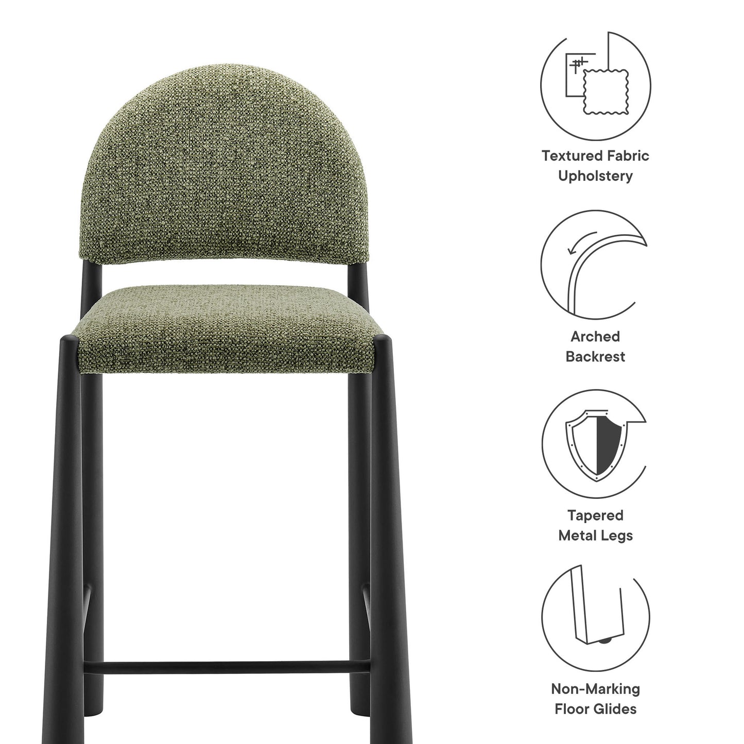 Hayley Upholstered Fabric Counter Stool by Furniture For America