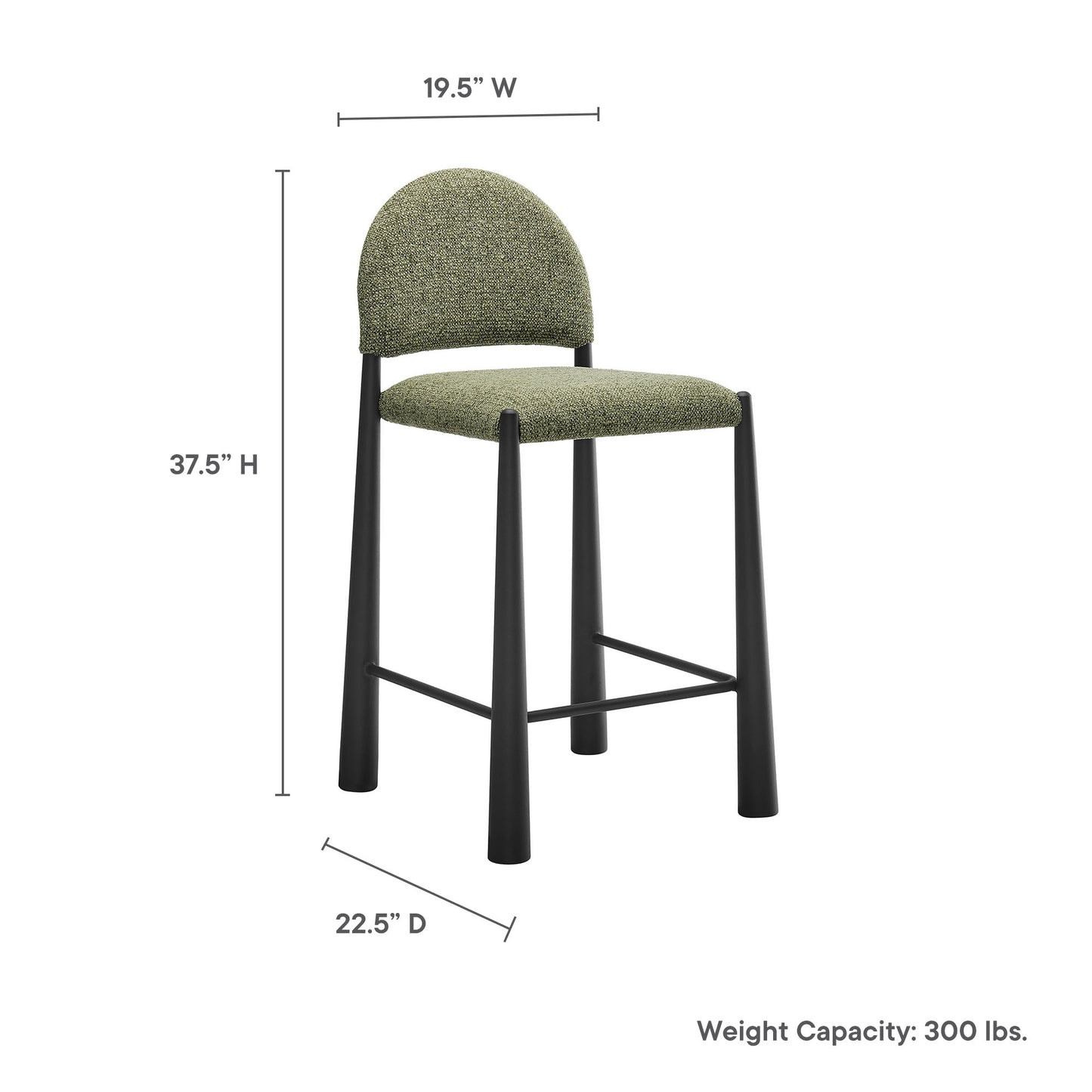 Hayley Upholstered Fabric Counter Stool by Furniture For America