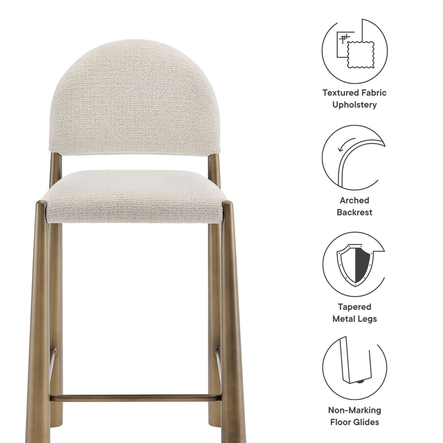Hayley Upholstered Fabric Counter Stool by Furniture For America