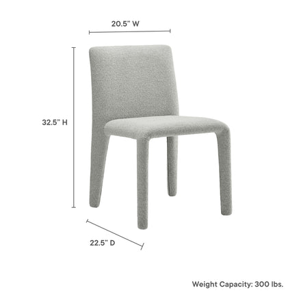 Rhodes Fabric Upholstered Dining Chair in Dove Gray