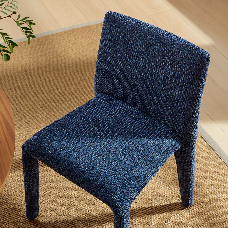 Liora Fabric Upholstered Dining Chair in Navy