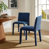Liora Fabric Upholstered Dining Chair in Navy
