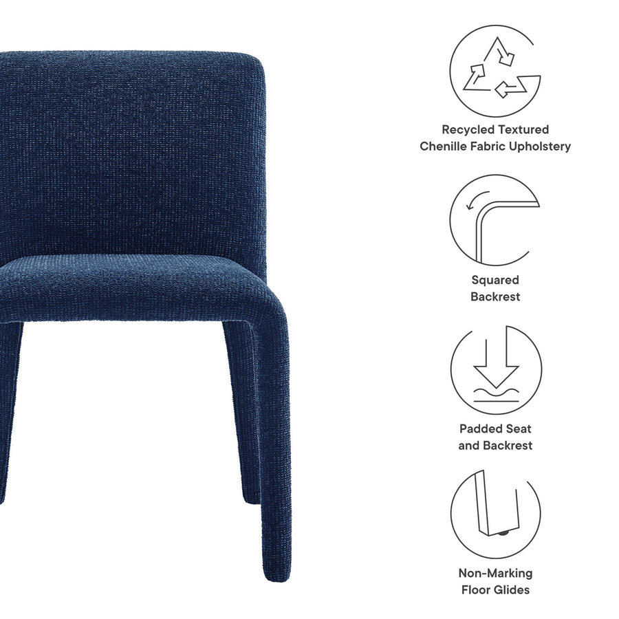 Liora Fabric Upholstered Dining Chair in Navy