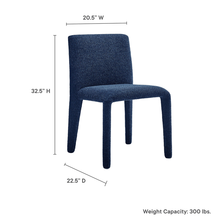 Liora Fabric Upholstered Dining Chair in Navy