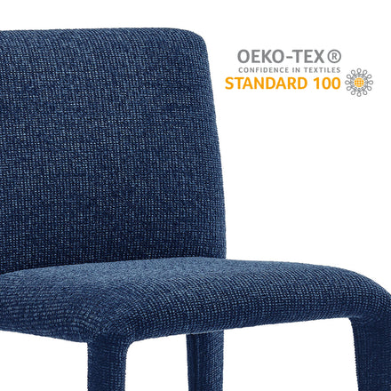 Rhodes Fabric Upholstered Dining Chair in Navy