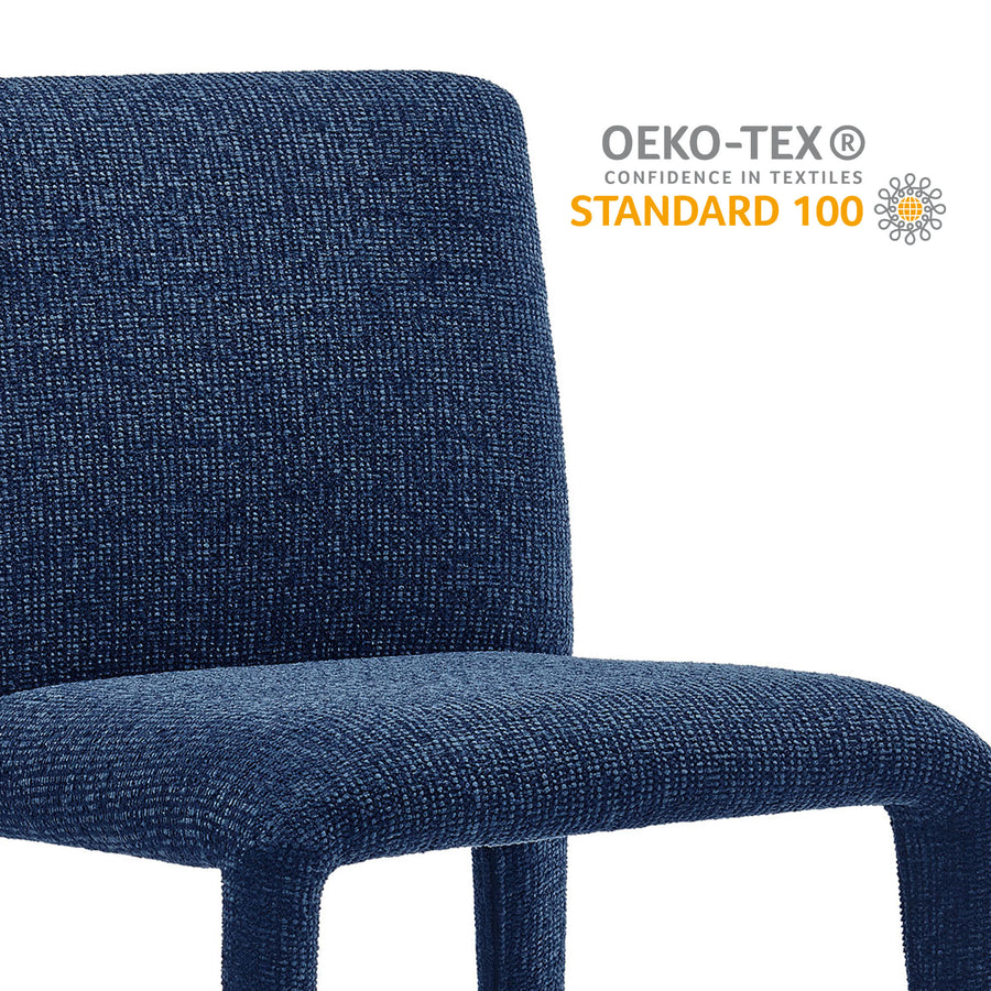 Liora Fabric Upholstered Dining Chair in Navy