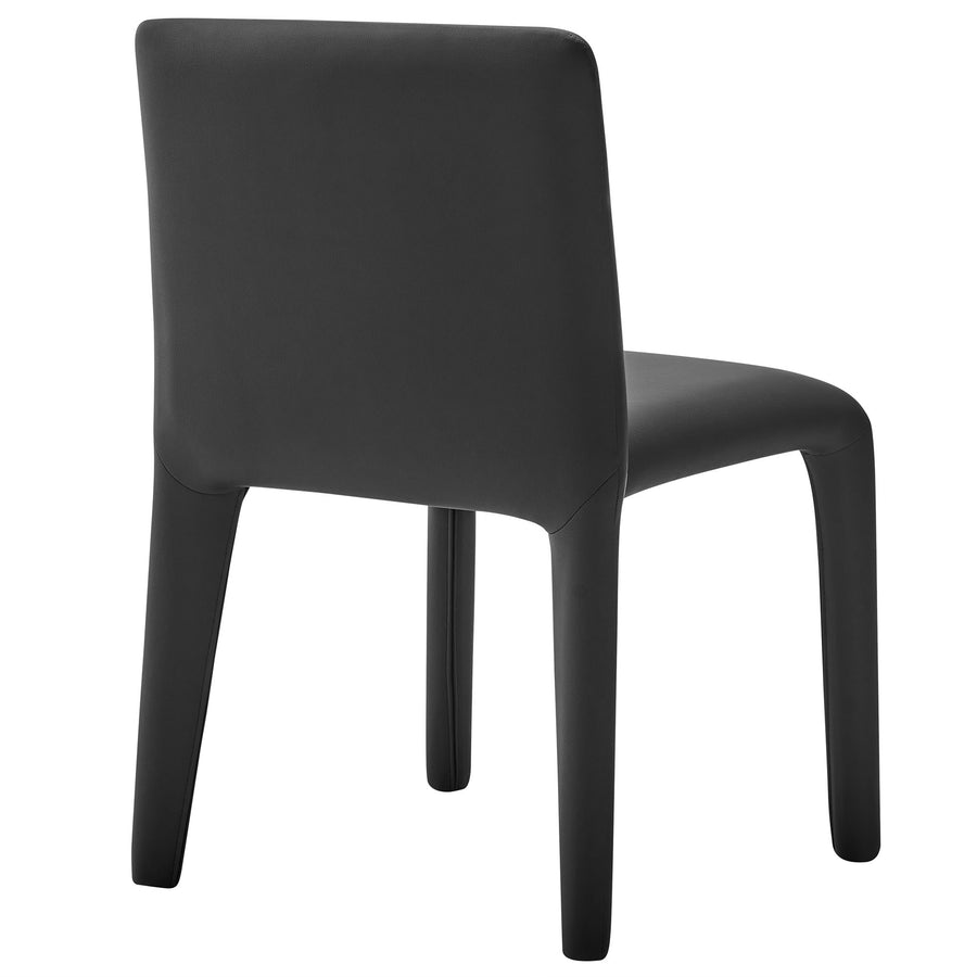 Liora Vegan Leather Upholstered Dining Chair in Black