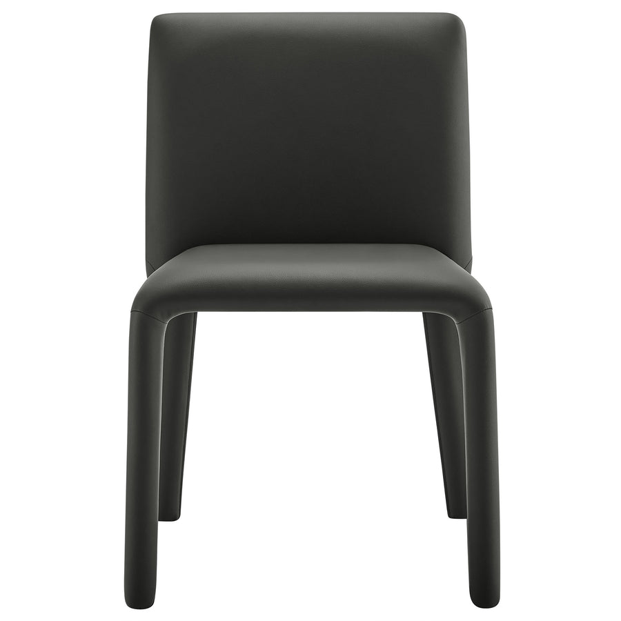 Liora Vegan Leather Upholstered Dining Chair in Black