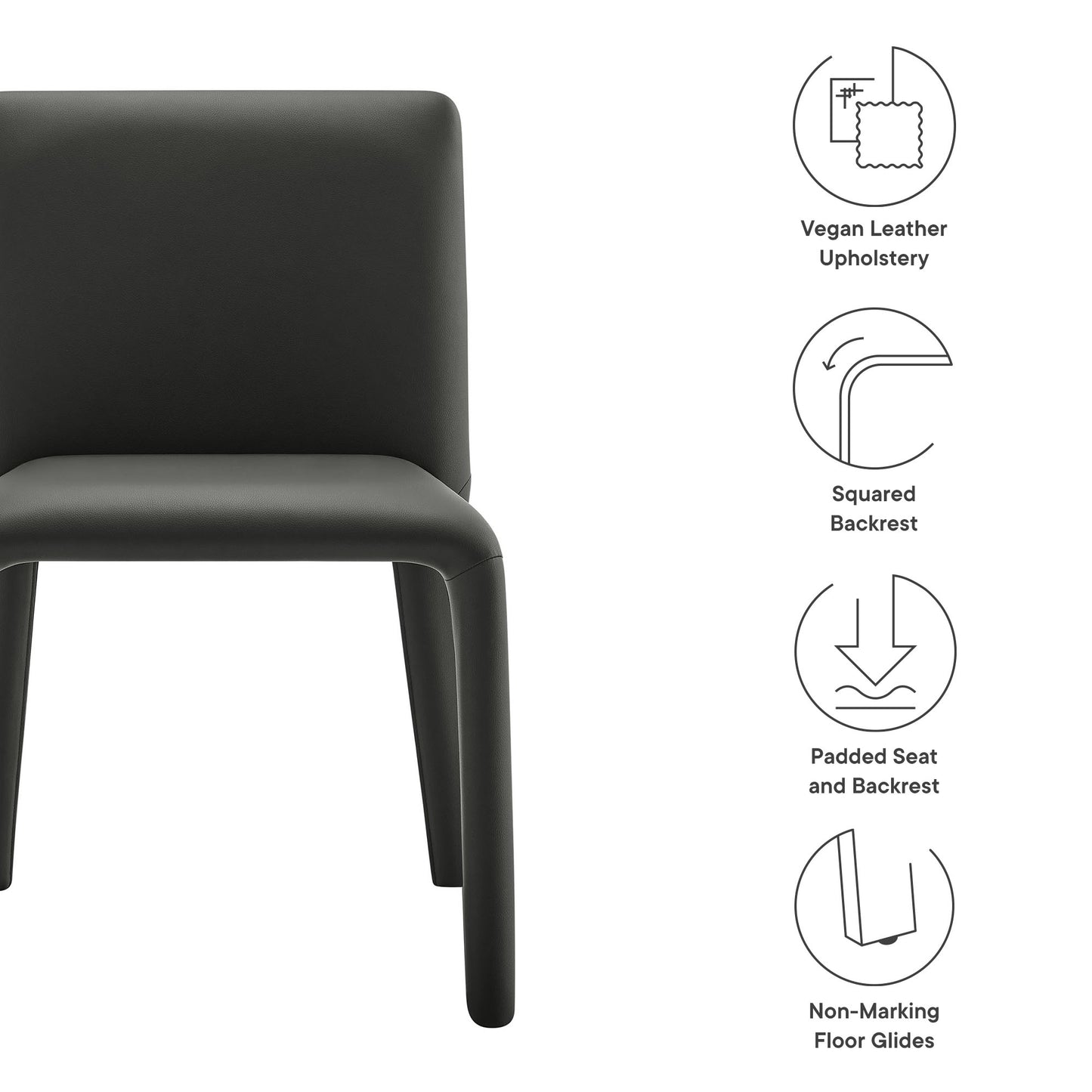 Rhodes Vegan Leather Upholstered Dining Chair by Furniture for America
