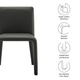 Liora Vegan Leather Upholstered Dining Chair in Black