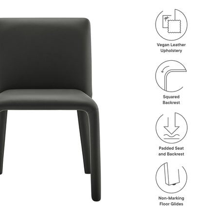 Rhodes Vegan Leather Upholstered Dining Chair in Black