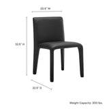 Liora Vegan Leather Upholstered Dining Chair in Black