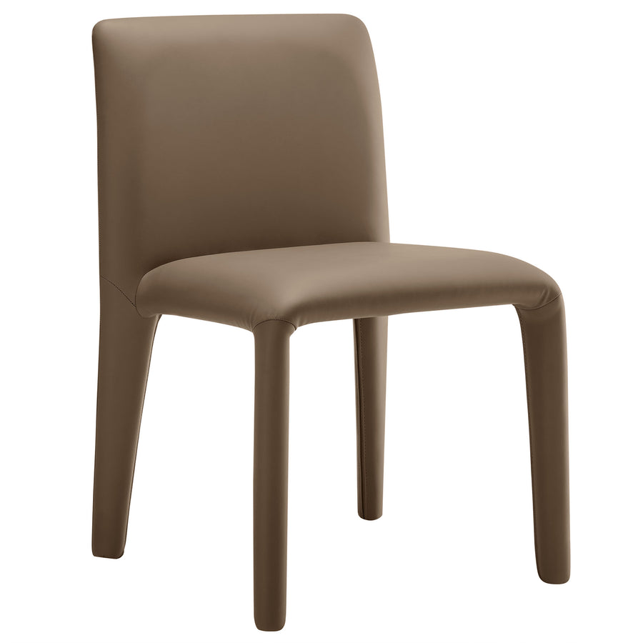 Liora Vegan Leather Upholstered Dining Chair in Mushroom Brown