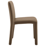Liora Vegan Leather Upholstered Dining Chair in Mushroom Brown