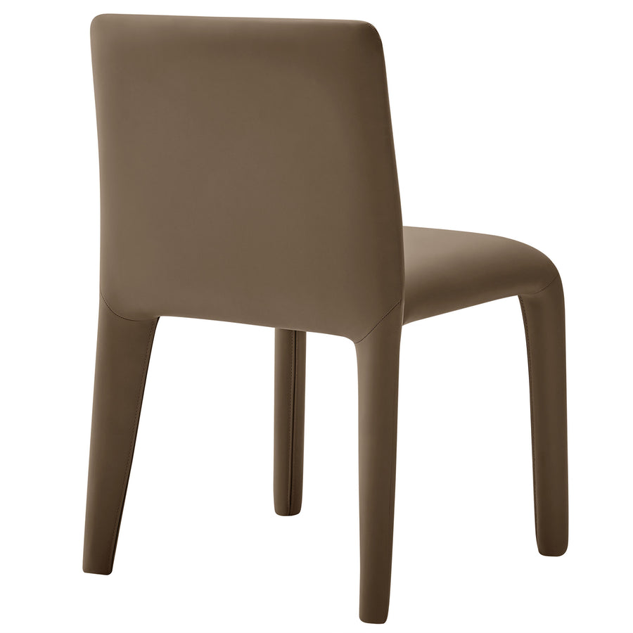 Liora Vegan Leather Upholstered Dining Chair in Mushroom Brown