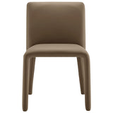 Liora Vegan Leather Upholstered Dining Chair in Mushroom Brown