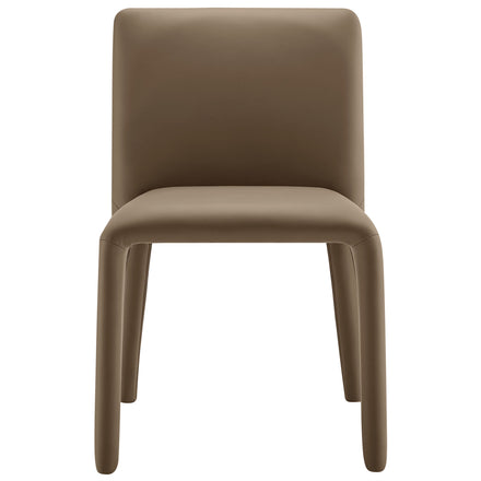 Rhodes Vegan Leather Upholstered Dining Chair in Mushroom Brown