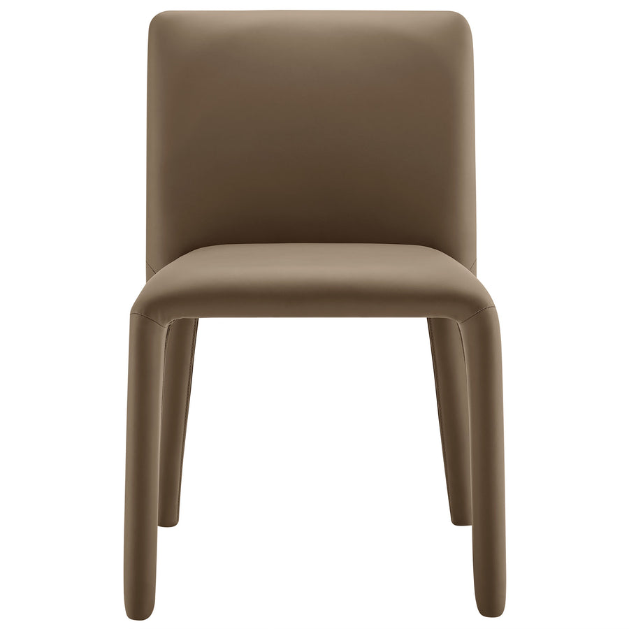 Liora Vegan Leather Upholstered Dining Chair in Mushroom Brown