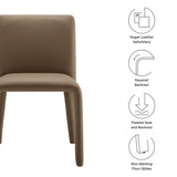 Liora Vegan Leather Upholstered Dining Chair in Mushroom Brown