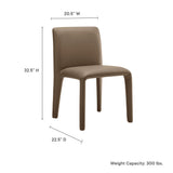 Liora Vegan Leather Upholstered Dining Chair in Mushroom Brown
