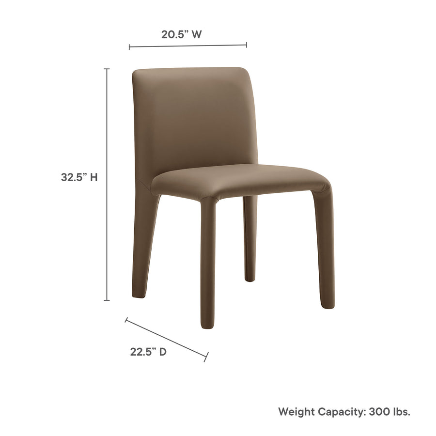 Liora Vegan Leather Upholstered Dining Chair in Mushroom Brown