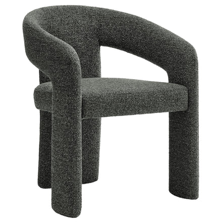 Oslo Barrel Fabric Upholstered Dining Accent Chair in Anthracite
