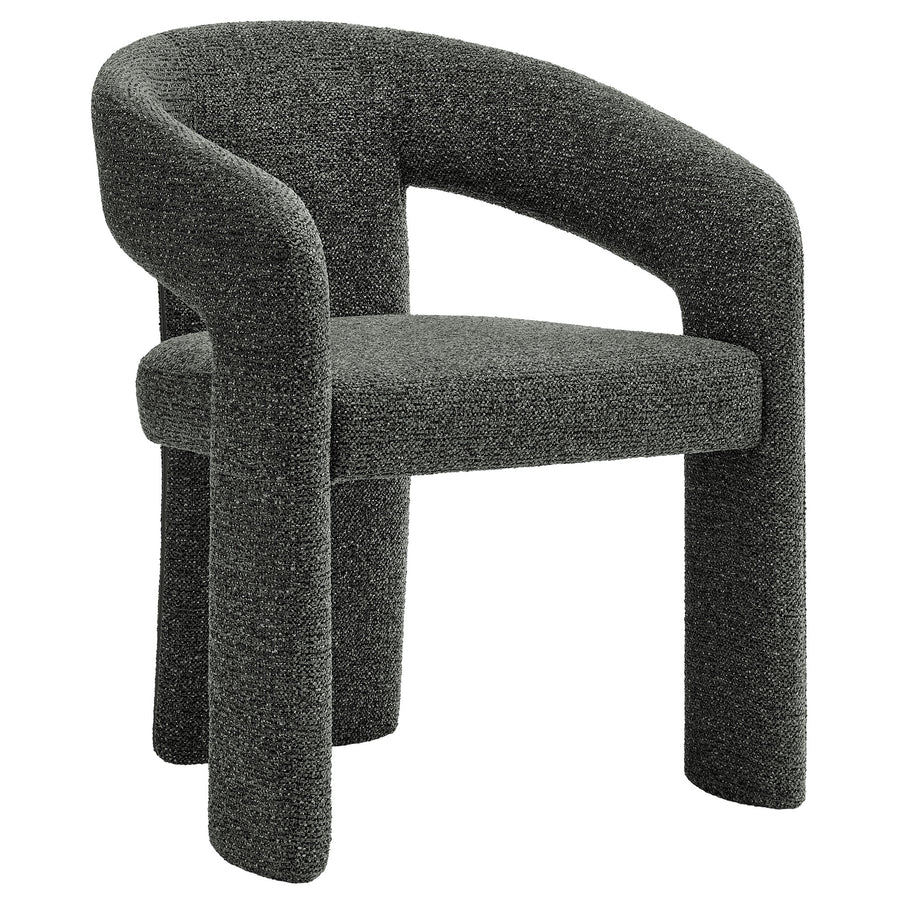Helgeland Barrel Fabric Upholstered Dining Accent Chair in Anthracite