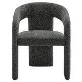 Helgeland Barrel Fabric Upholstered Dining Accent Chair in Anthracite