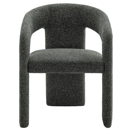 Oslo Barrel Fabric Upholstered Dining Accent Chair in Anthracite