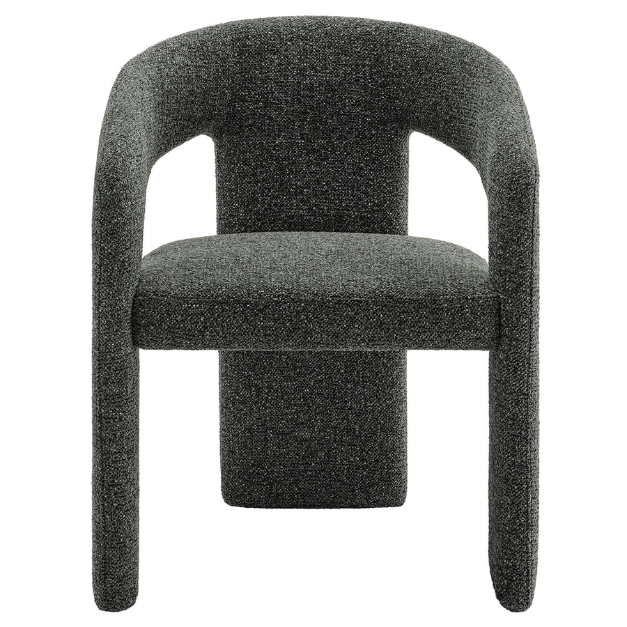 Helgeland Barrel Fabric Upholstered Dining Accent Chair in Anthracite