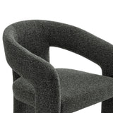 Helgeland Barrel Fabric Upholstered Dining Accent Chair in Anthracite
