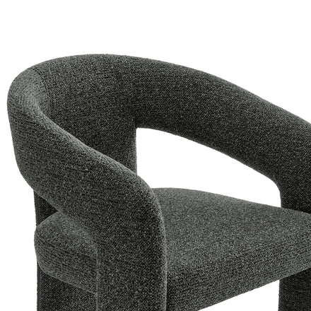Oslo Barrel Fabric Upholstered Dining Accent Chair in Anthracite