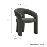 Helgeland Barrel Fabric Upholstered Dining Accent Chair in Anthracite