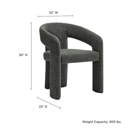 Oslo Barrel Fabric Upholstered Dining Accent Chair in Anthracite