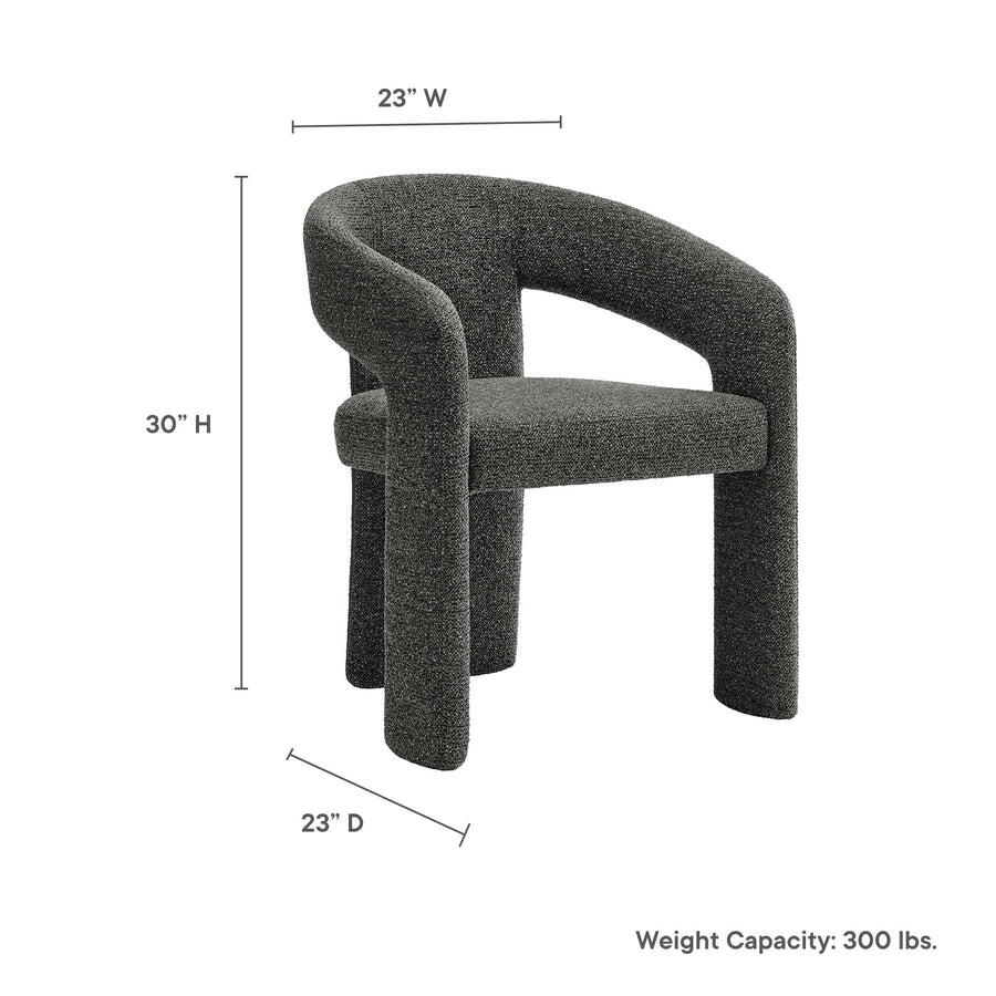 Helgeland Barrel Fabric Upholstered Dining Accent Chair in Anthracite