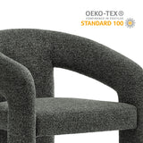 Helgeland Barrel Fabric Upholstered Dining Accent Chair in Anthracite