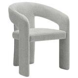 Helgeland Barrel Fabric Upholstered Dining Accent Chair in Dove Gray
