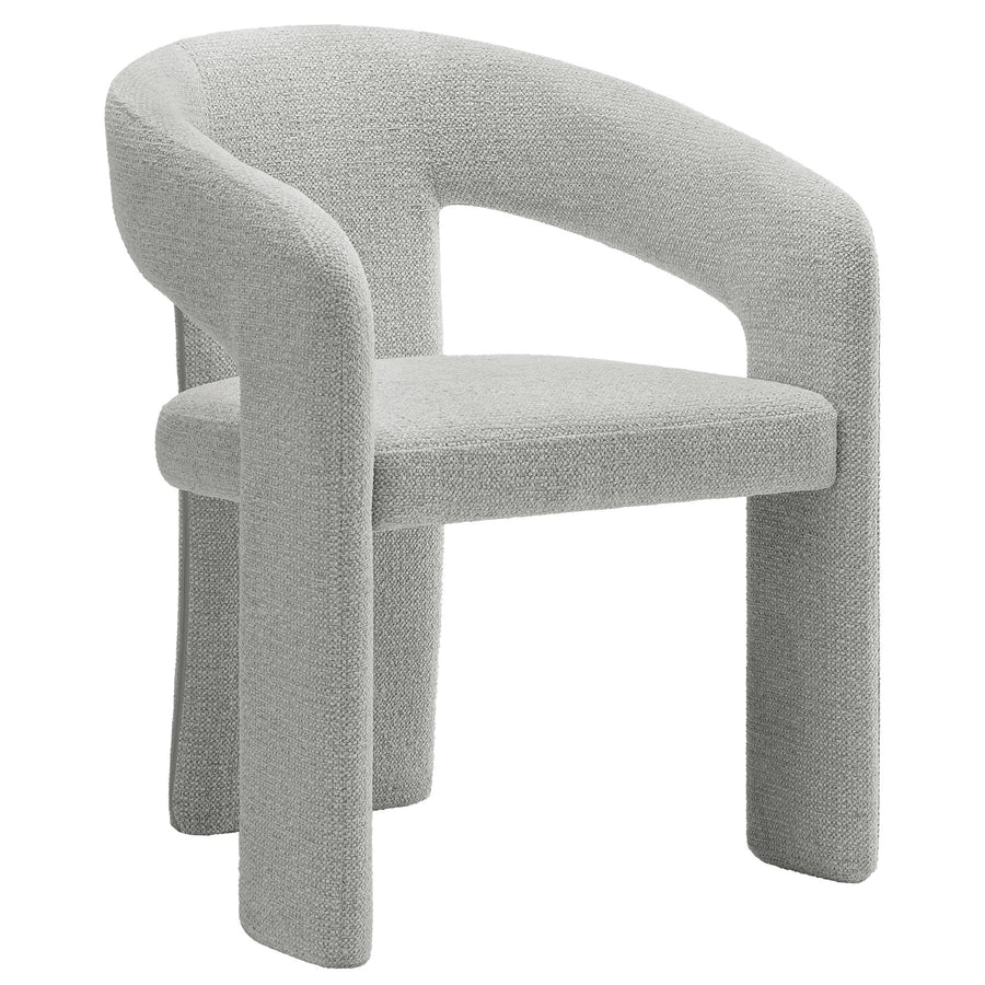 Helgeland Barrel Fabric Upholstered Dining Accent Chair in Dove Gray