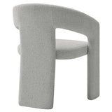 Helgeland Barrel Fabric Upholstered Dining Accent Chair in Dove Gray